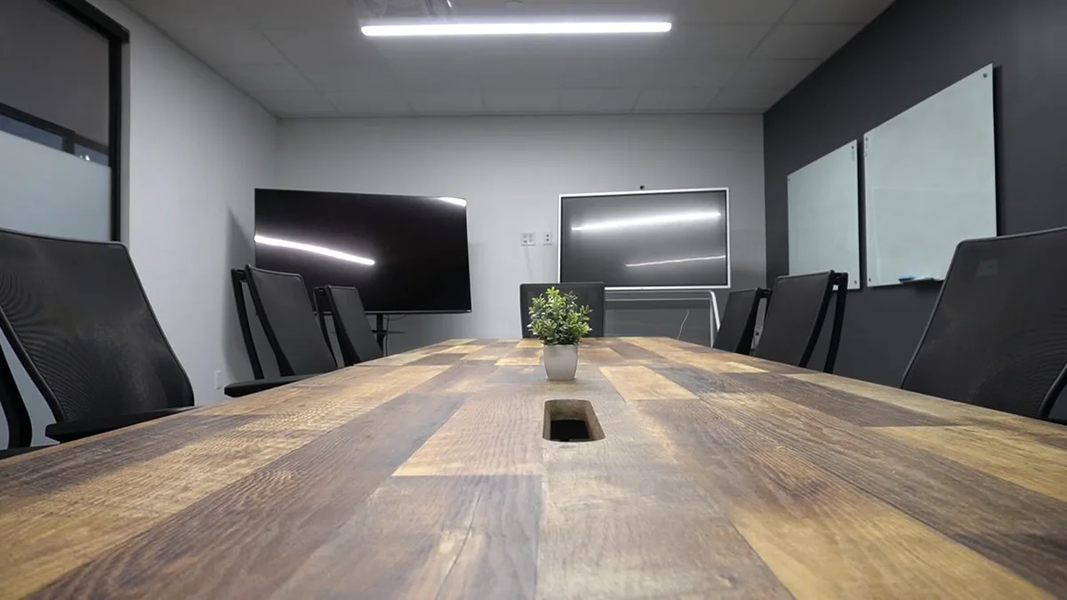 A clean, move-in-ready private office at SA Cowork in San Antonio with 24/7 member access